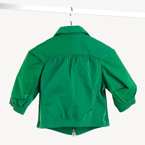 Lida Baday Green Radzimir Short-Sleeve Cropped Zip Jacket - Picture 2 of 8